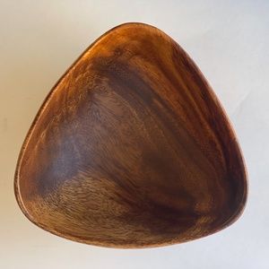 Triangular-Shaped Pacific Merchants Acaciawood Bowl